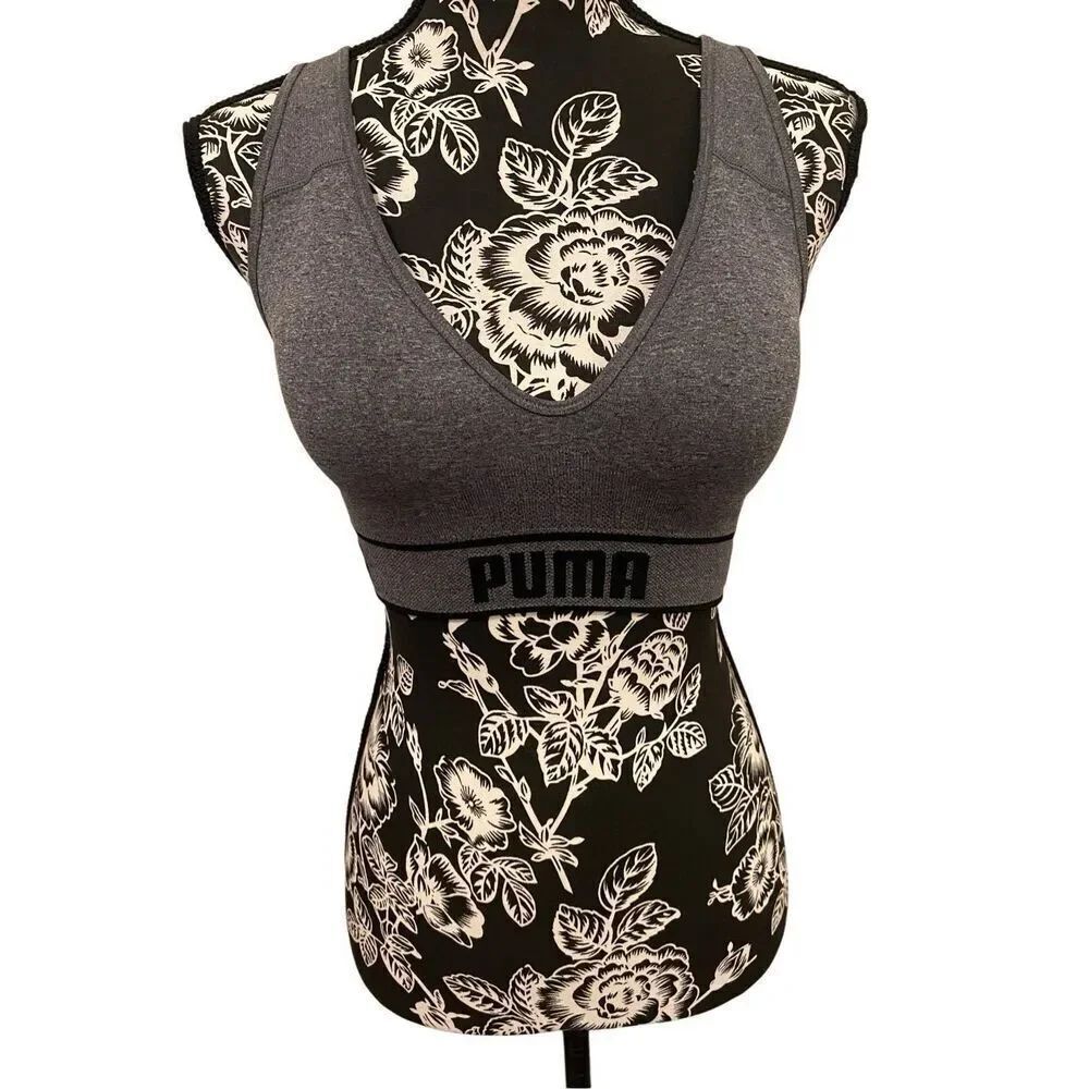 Puma Padded Crossback Sports Bra Workout Yoga Athletic Sporty